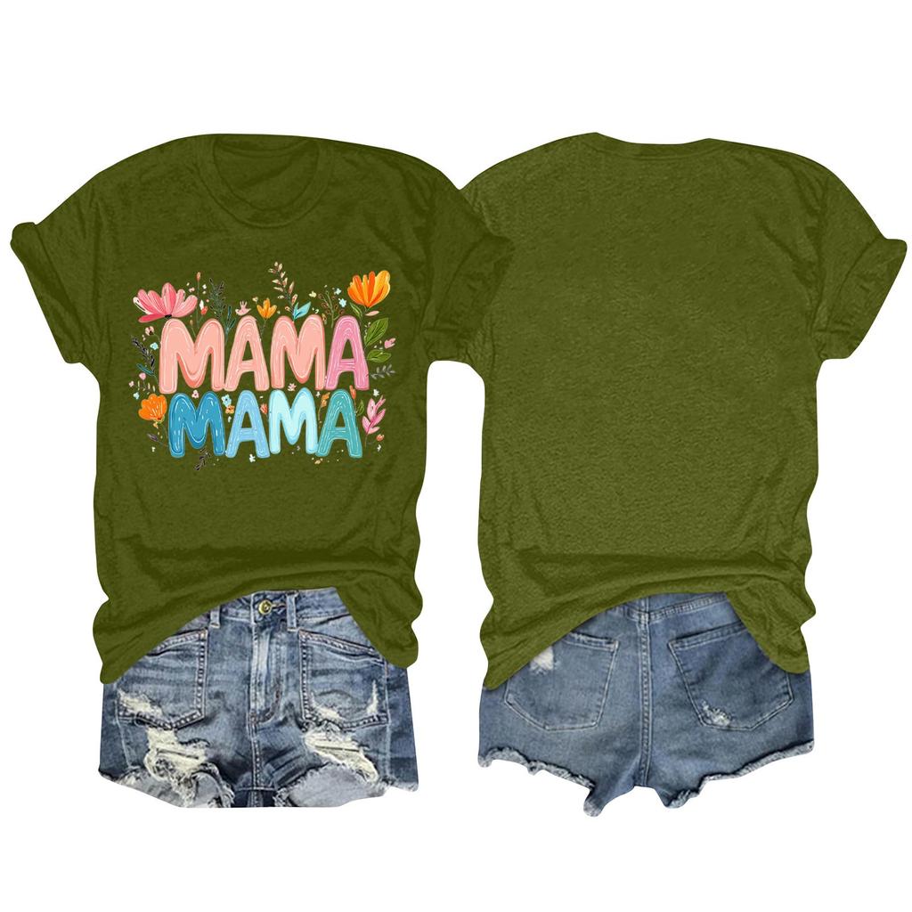 Женская повседневная футболка с круглым вырезом и короткими рукавами с принтом