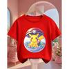 Crew Neck Cute Pikachu T Shirt 3-14Y Boys Girls Summer Kawaii Fashion Street Hot Cartoon Casual Children