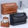 New Hanging Makeup Storage Bag Large Capacity PU Leather Wash Bag Double Layered Men Cosmetic Bag Travel Essentials Organizer