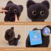 Плюшевый черный кот для детей и взрослых, супермягкий короткошерстный плюш, компаньон для сна