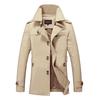 Autumn and Winter Men's Thin Washed Casual Jacket Men's Medium and Long Trench Coat Large Size