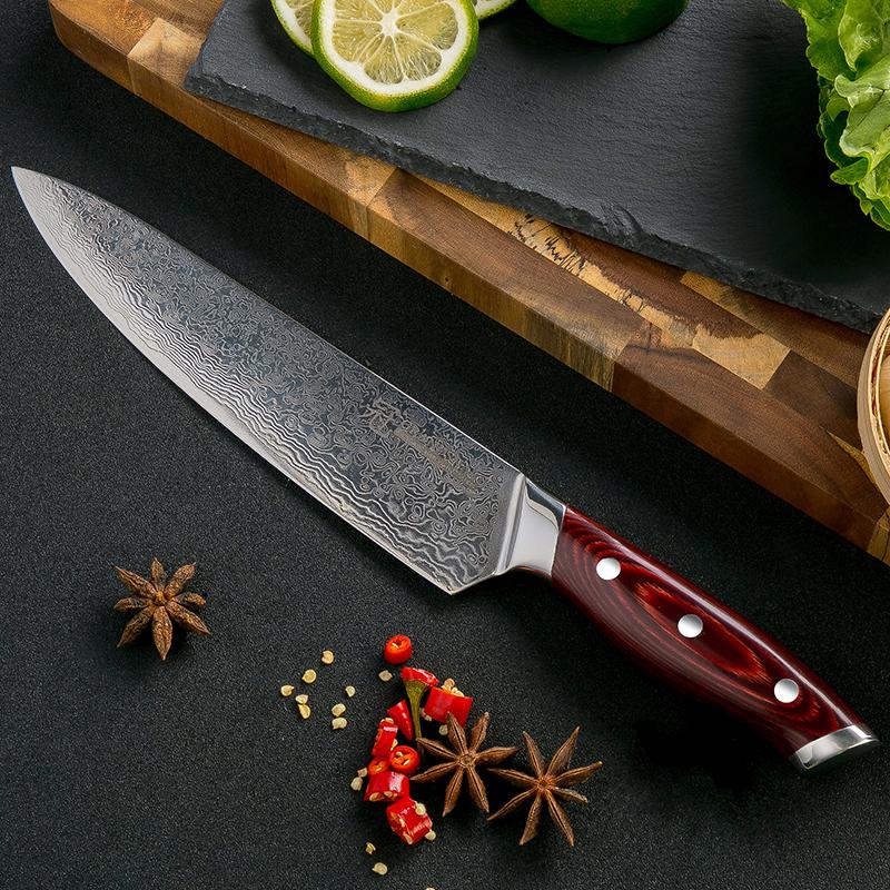 8-дюймовый нож шеф-повара из дамасской стали, 67 слоев VG10, японские ножи из дамасской стали, кухонный нож для резки