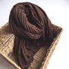 Cotton And Linen Solid Color Burgundy Japanese Scarf, Literary And Artistic Hollow Student Autumn And Winter Shawl, Thick Thermal Scarf