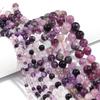 Purplel Fluorite Stones Beads Round Loose Beads 4 6 8 10 12MM for Jewelry Making Fit DIY Fashion Accessories