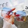 Summer Trendy Sunglasses with Frameless Edges and Gradient Shades Women Fashionable Large Frame Glasses Non-Polarized Fashion Accessory