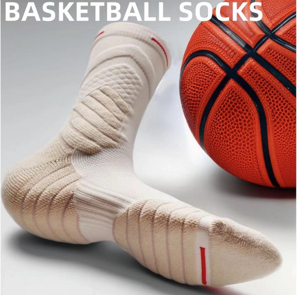 Men Socks Compression Stockings Breathable Cotton Basketball Wicking Sports Tube Elastic Socks Moisture Sport High Socks Cycling