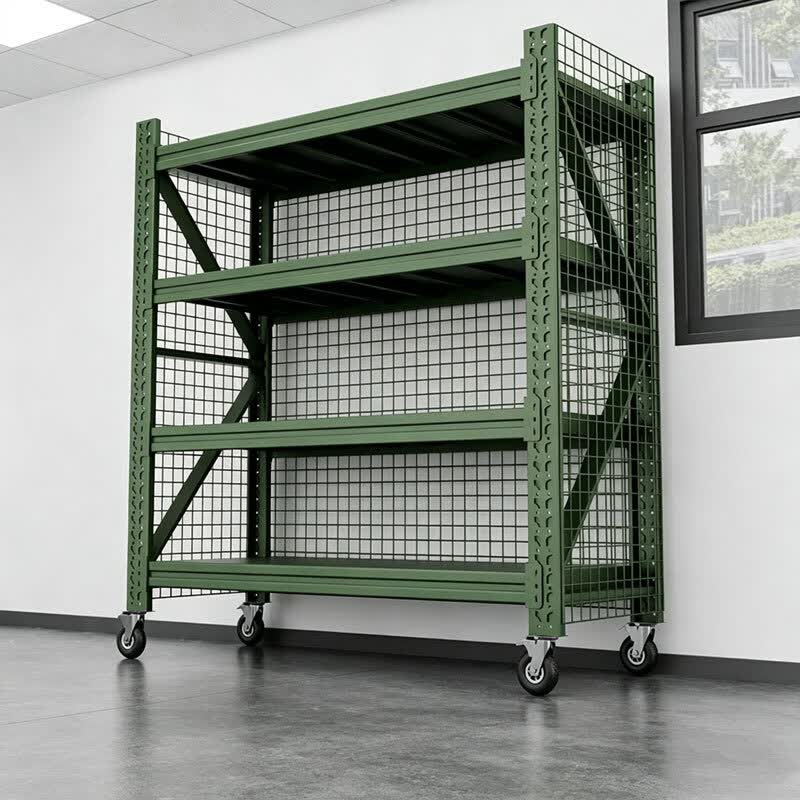 Zhi Xin Yun Cai Heavy-Duty Mobile Storage Shelf with Net