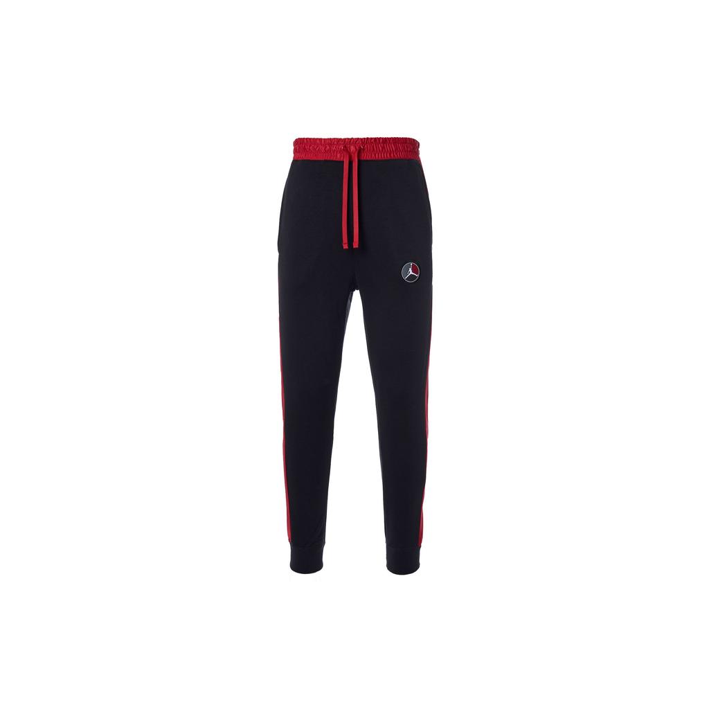 Jordan Remastered Fleece Pants With Embroidered Patch Logo Men Bottoms Black CT6286-010