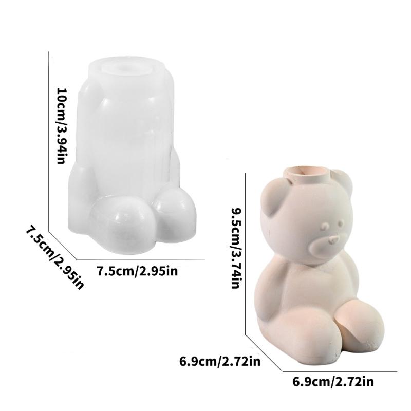 Гибкая силиконовая форма, цементная глиняная форма, гипсовая форма для цветочных горшков для изготовления цветочных горшков в форме медведя или держателей для ручек