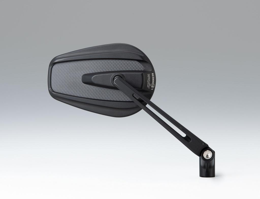 Kijima Bike Parts Mirror TECH11 Oval Edge Aluminum For Left and Right Use Short Stay ECE Certification Number General Purpose 1 Piece Black/Carbon