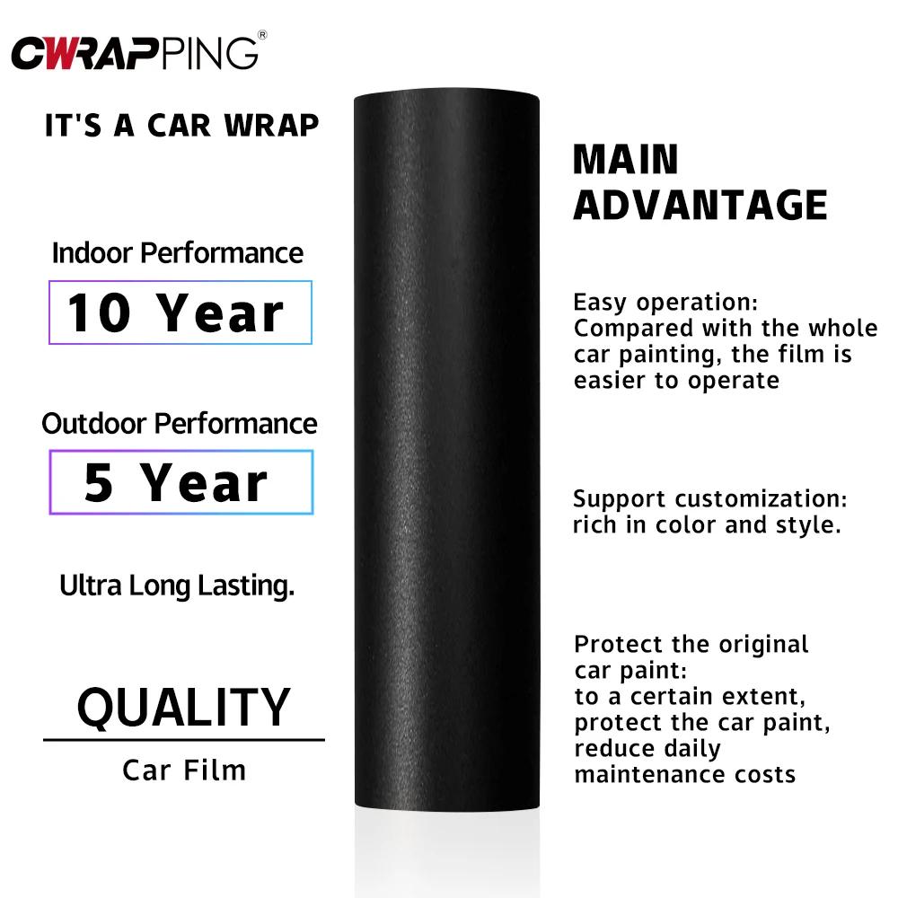 Vinyl Wrap Matt Black Car Films Decal Roll with Bubble Free Air Release Sheet Motorcycle Self Adhesive DIY Decor Accessories