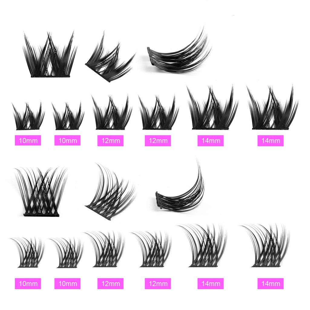 126 Clusters C Song Mixed Package Single Cluster False Eyelashes 10-14Mmdiy Segmented Multi-Hair Eyelashes