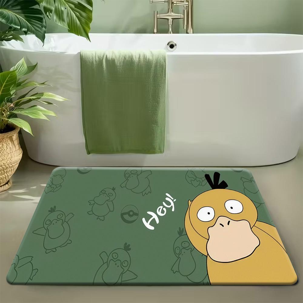 Cute Pokemon Squirtle Beach Scene Print Doormat Anti-slip Absorbent Floor Mat for Home Entrance Bedroom Living Room Decor