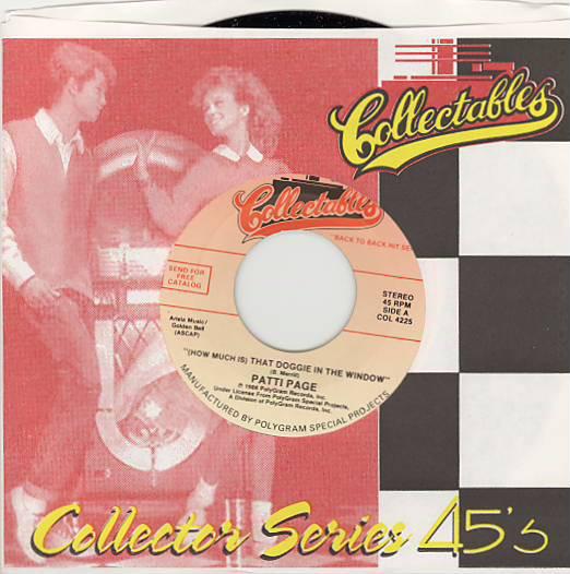 7inch Record PATTI PAGE - (How Much Is) That Doggie In The Wi COL4225 Collectables 1986 US Pop Used