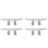 4pcs 4in Boat Tie Down Cleat 316 Stainless Steel Polished Dock Cleat Deck Rope for Speedboat Yacht