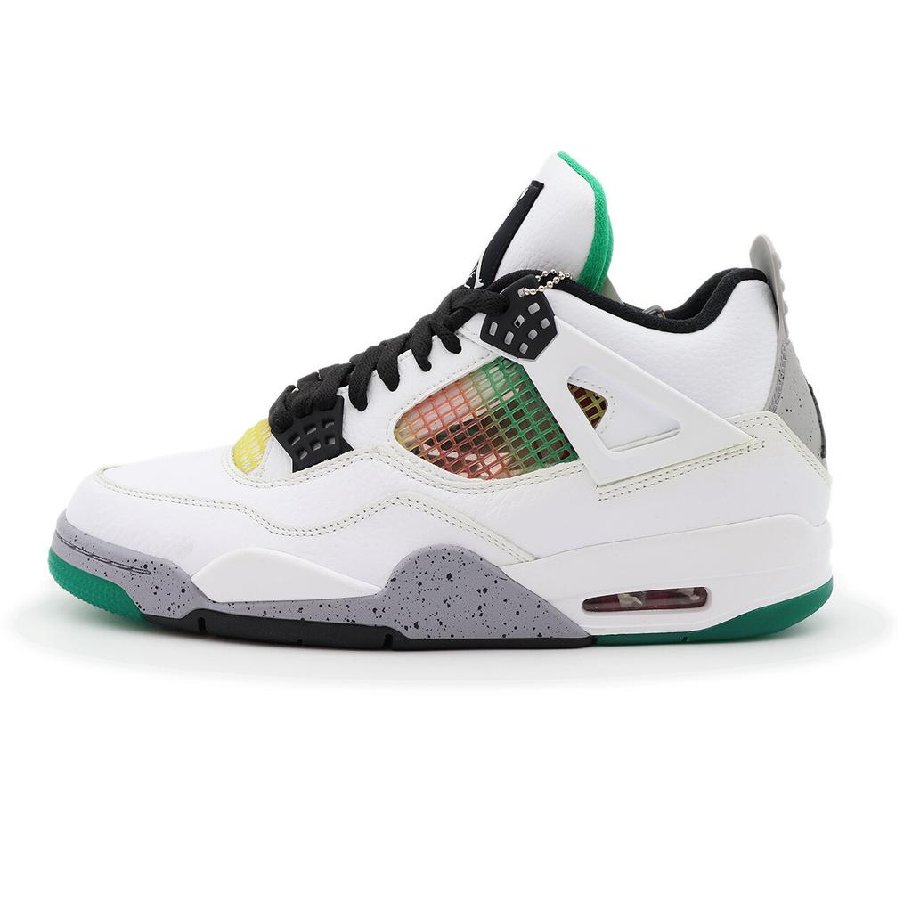 AQ9129-100 Nike Air Jordan 4 Retro Lucid Green Rasta University Red (Женский)