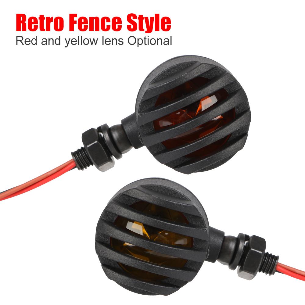 Halogen Turn Signal Flasher Indicator 2Pcs For Honda for Suzuki for Cafe Racer Motorcycle Metal Blinker Light