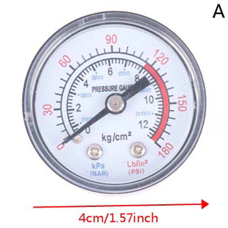 Iron Shell Bar Air Pressure Gauge Double Scale For Air Compressor 1/8, 1/4 Bsp