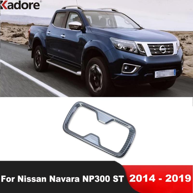 For Nissan Navara NP300 ST 2014-2017 2018 Carbon Fiber Car Center Console Water Cup Holder Frame Cover Trim Accessories