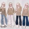 Casual Wear Tops Trousers Cute Mini Doll Clothes High Quality Jeans Pants for 1/4 BJD 45cm Dolls