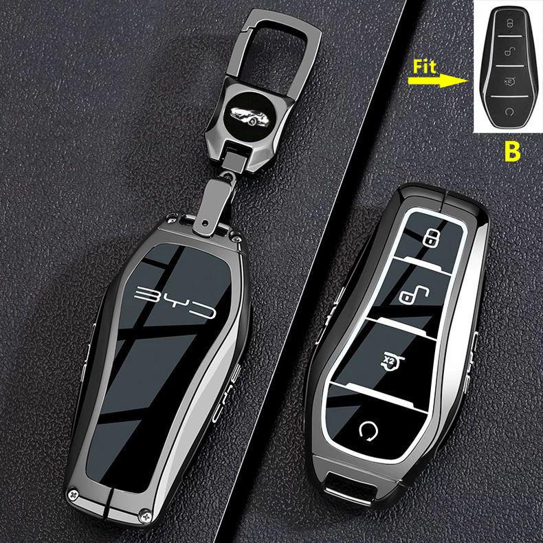 Подходит для Byd Dolphin Tang Ev600 Han Ev Yuan Atto 3 Song Plus Pro Dmi Qin Чехол для автомобильного брелка из цинкового сплава Умный чехол Брелок Автоаксессуары