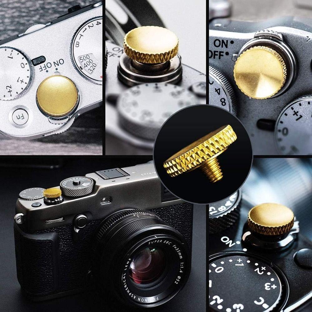Brass Shutter Release Soft Rubber Ring Shutter Button for Fujifilm/Leica/Nikon/Sony DSLR Camera
