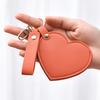 Creative Pu Leather Keychain Backpack Hangings Portable Women Heart Shape Makeup Mirror Keyring Cute Small Accessory Car Keyring