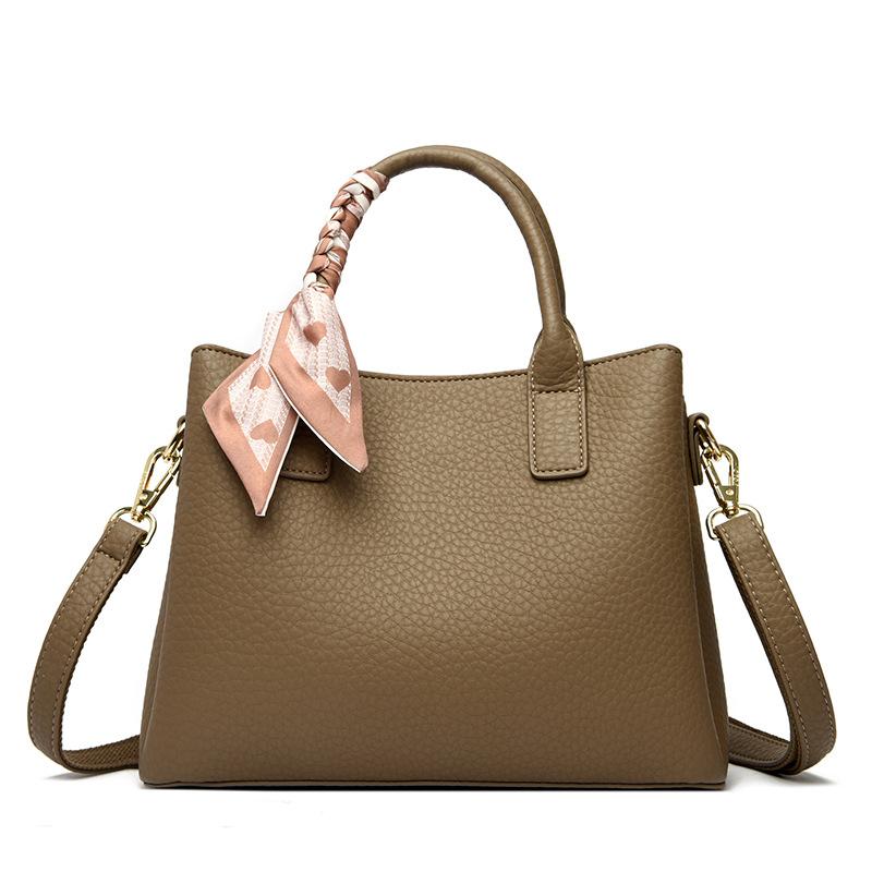 Новая модная женская сумка через плечо большой вместимости с портативным узором личи, модная простая сумка-мессенджер