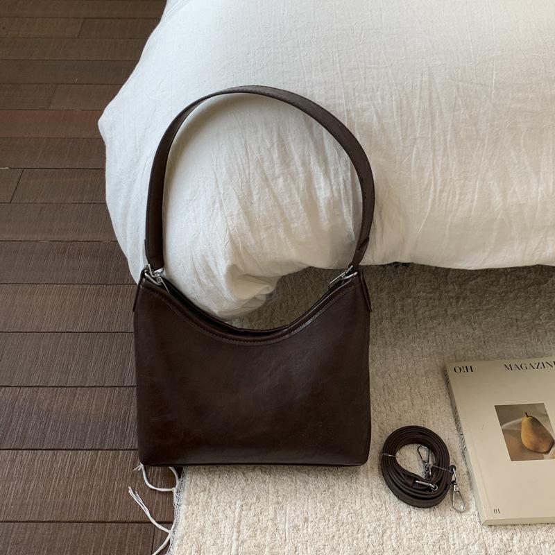 Маленькая сумка высокого класса женская 2025 новая осенне-зимняя модная универсальная сумка-мессенджер ретро на плечо подмышку сумка-ведро