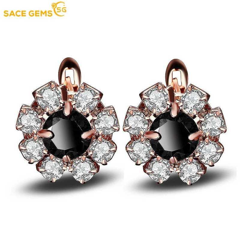 Sace Gems Классические цветы медного сплава циркон серьги для женщин подарки на свадьбу