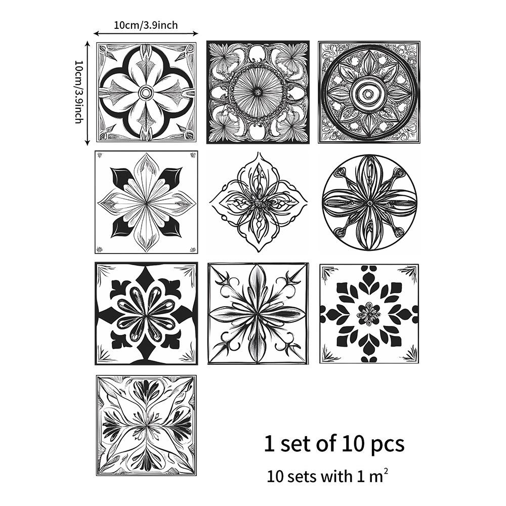 MSC1228 Ceramic Tile Mandala Pattern Kitchen Dining Room Background Landscaping Tile Paste Self-adhesive