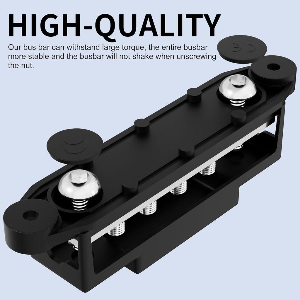 2PCS 275A Busbar Terminal Block Bus Bar 12V Power Distribution Block 6 X M8 for Automotive Sound Audio Car Power Distributor