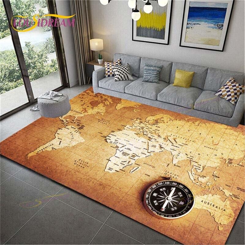 Карта мира Ковер Карта Коврики Домашний декор Мягкий фланелевый коврик для спальни Детские игры Ковры для ползания для гостиной Ковры для гостиной