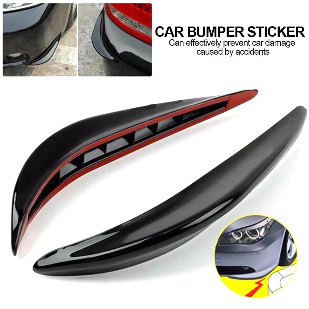 2Pcs Anti-Collision Scratch Patch Car Front Rear Bumper Corner Lip Guard Strip Sticker Protection Protector Crash Accessories