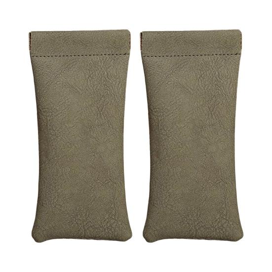 2 шт. Чехол для солнцезащитных очков Мягкий автоматически закрывающийся стильный чехол из искусственной кожи с подкладкой против царапин Компактная сумка для очков Мешок для чистки экрана из микрофибры