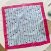 Girls pink cotton and linen small square scarf women's 1116 summer new sweet versatile neck scarf small scarf tied hair