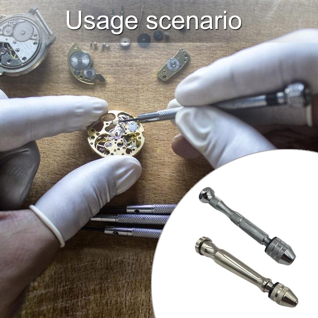 Aluminum Rotary Pin Vise Screwdriver Hand Drill Chuck Watch Repair Tool Watchmaker Jewelry Punching Hand Tools
