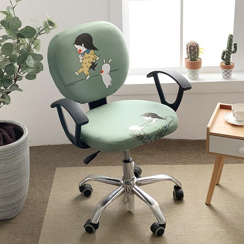 Чехол для офисного кресла, утолщенный жаккардовый, растягивающийся чехол для компьютерного офисного кресла, защитный чехол для выдвижного офисного игрового кресла, чехол для офисного стола