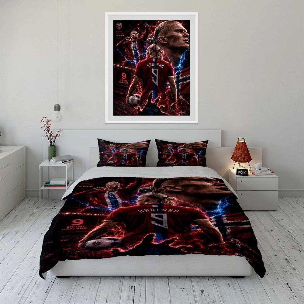 Soccer Star Graphic Bedding Set Bedding set (1 duvet cover, 2 pillowcases, duvet not included)