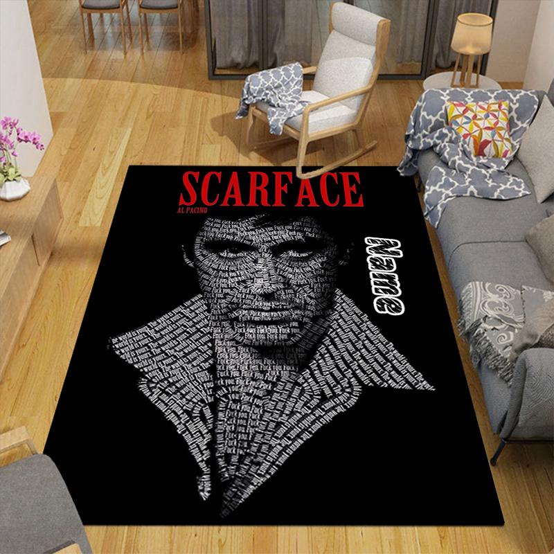 Custom 1Pc Scarface Typography Art Rug Office Carpet Indoor Outdoor Entrance Doormat Nonslip Soft And Comfortable Living Room D2915320