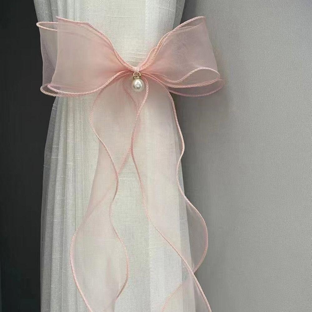 Translucent Curtain Buckle with Pearl Curtain Tying Tool New Curtain Rope Holders  Home Decor