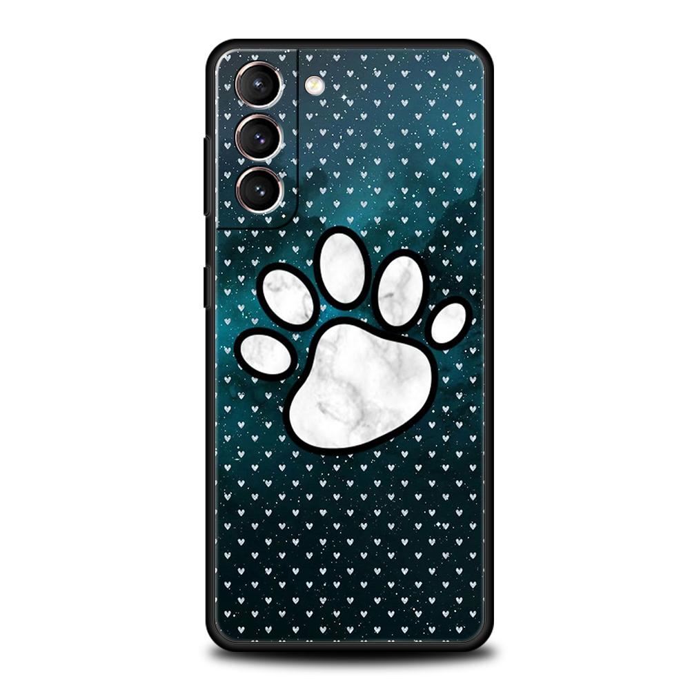Милый Чехол для Телефона с Отпечатком Лапы Собаки для Samsung Galaxy S24 S23 S22 S20 S21 FE Ultra S10 S10E S9 S8 Plus 5G Силиконовый Чехол Capas