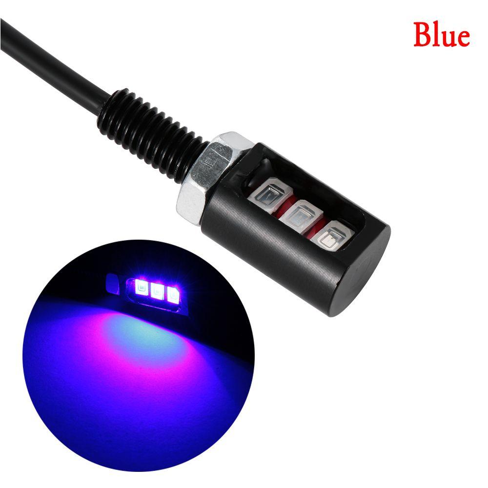 2Pcs New Screw Bolt Auto 3 LED Car Motorcycle Light Lamp License Number Plate