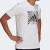 Adidas Alphabet Logo Print Casual Breathable Short Sleeve T-Shirt Men Tops White GL2392