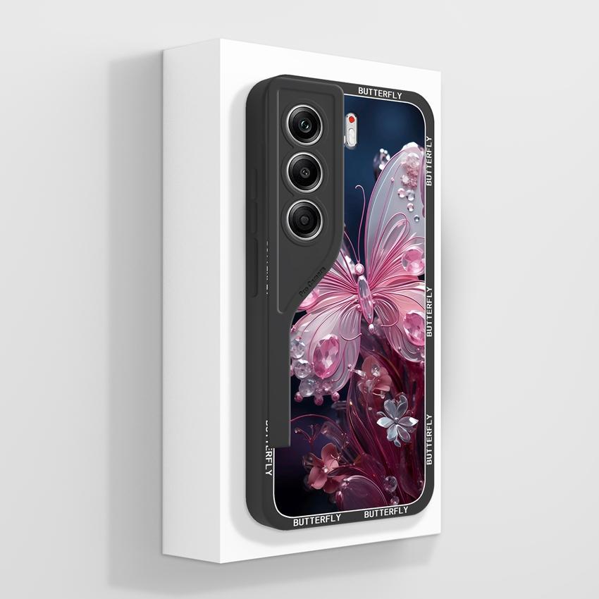 Coques For Tecno Camon 40 Pro 5G Cover Cases Fashion Graceful Flowers Patterns Smooth Liquid Silicone Anti Fall Protective Shell