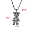 Titanium Steel Diamond-Encrusted Bear Necklace Hip-Hop Couple Alloy Pendant Pendant Personalized Men'S And Women'S Sweater Chain