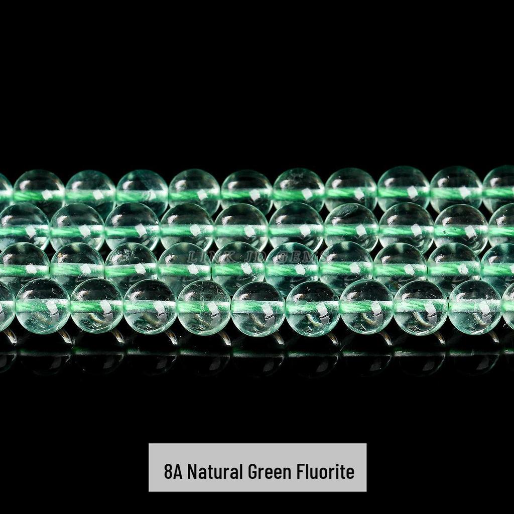 Jingde Jewelry Браслет из натурального зеленого флюорита с круглыми бусинами - Полуфабрикат, отдельные бусины для DIY ювелирных аксессуаров