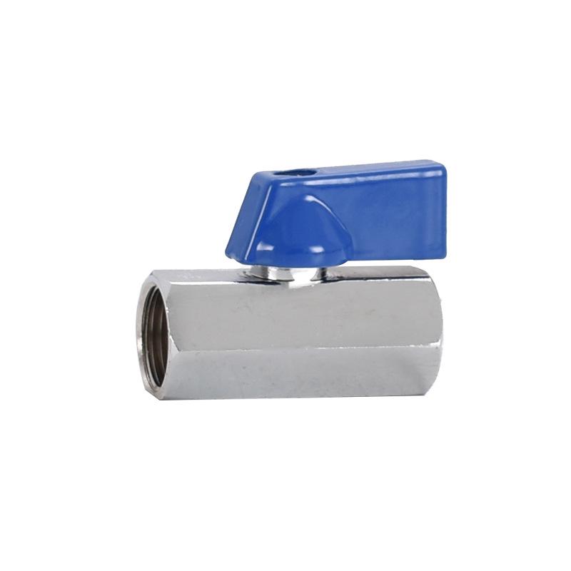 Brass Mini Ball Valve DN15, Double Threaded (Female/Male) with Red, Black, or Blue Handle - Sizes: 1/8", 1/4", 3/8", 1/2