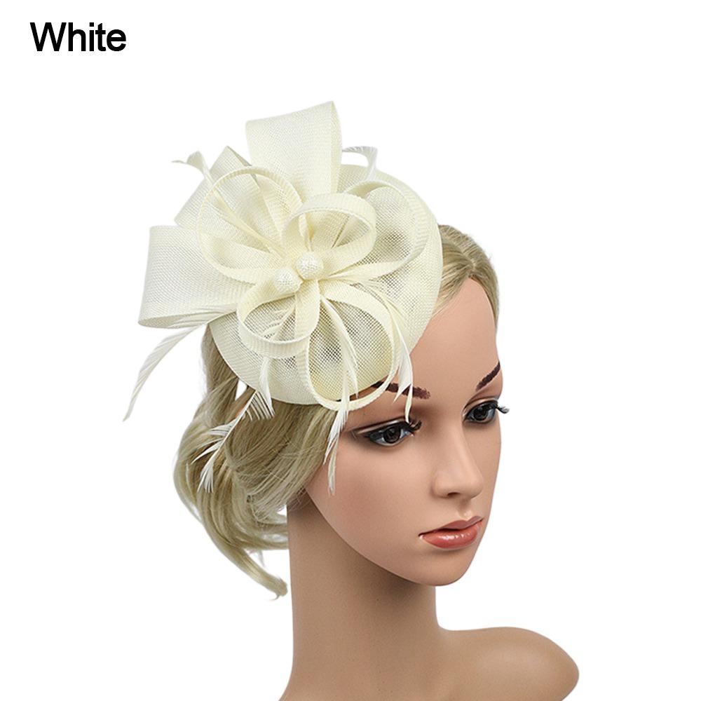 Шляпки-fascinator с перьями Цветочные аксессуары для волос Модный макияж Выпускной Женщины