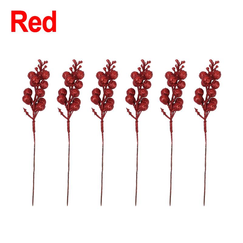 1-20 шт. блестящие искусственные красные ягодные стебли рождественские искусственные ягодные ветки самодельные рождественские елочные гирлянды украшения для праздничного стола